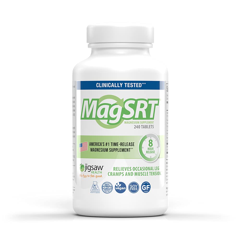 Jigsaw Health MAG SRT Magnesium Supplement (Mag SRT, 240 Count) Mag SRT 240 Count (Pack of 1)