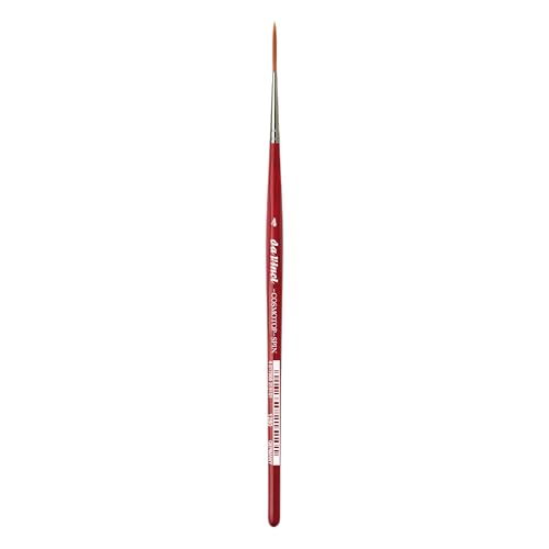da Vinci Watercolor Series 1280 CosmoTop Spin Paint Brush, Medium Needle-Sharp Liner Synthetic with Red Handle, Size 4