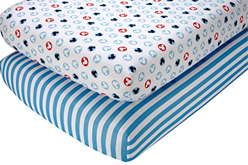 Disney Mickey Mouse Crib Sheet Set, 2 Count