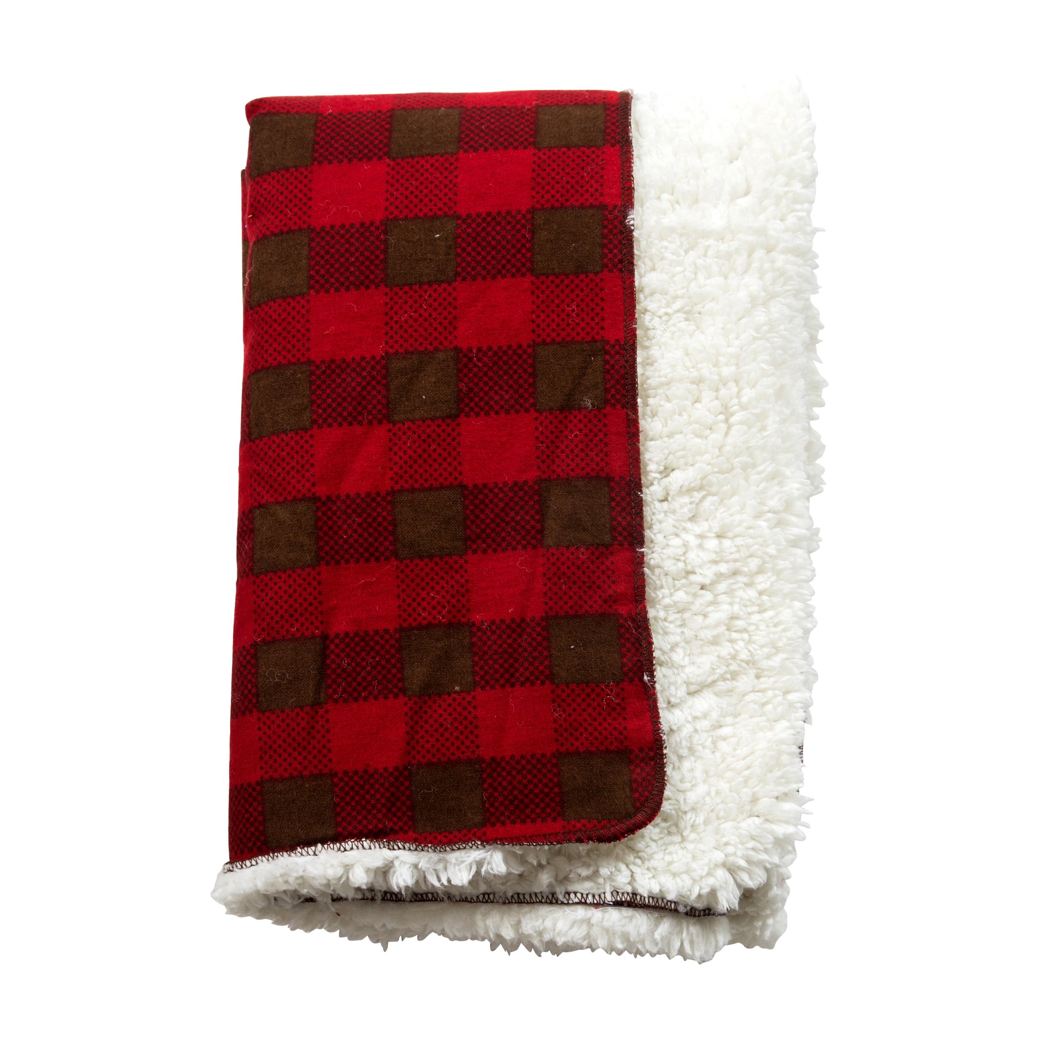 Trend Lab Northwoods Plush Receiving Blanket Brown Buffalo Check