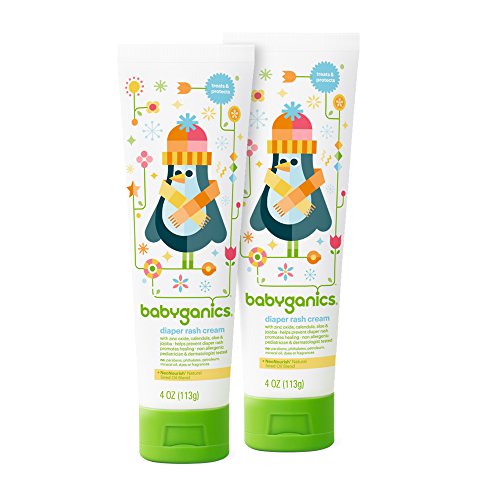 Babyganics Diaper Rash Cream, 4oz Tube (Pack of 2)