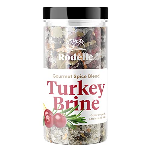 Rodelle Turkey Brine Gluten Free Gourmet Spice Blend Made in USA, 25 Ounce