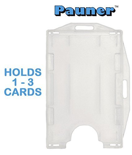 Badge Holder 2 Sided for 2 Cards - Dual Sided Badge Holder - Transparent