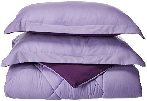 Book Cover Elegant Comfort Goose Down Alternative Reversible 3pc Comforter Set, Full/Queen, Lilac/Purple