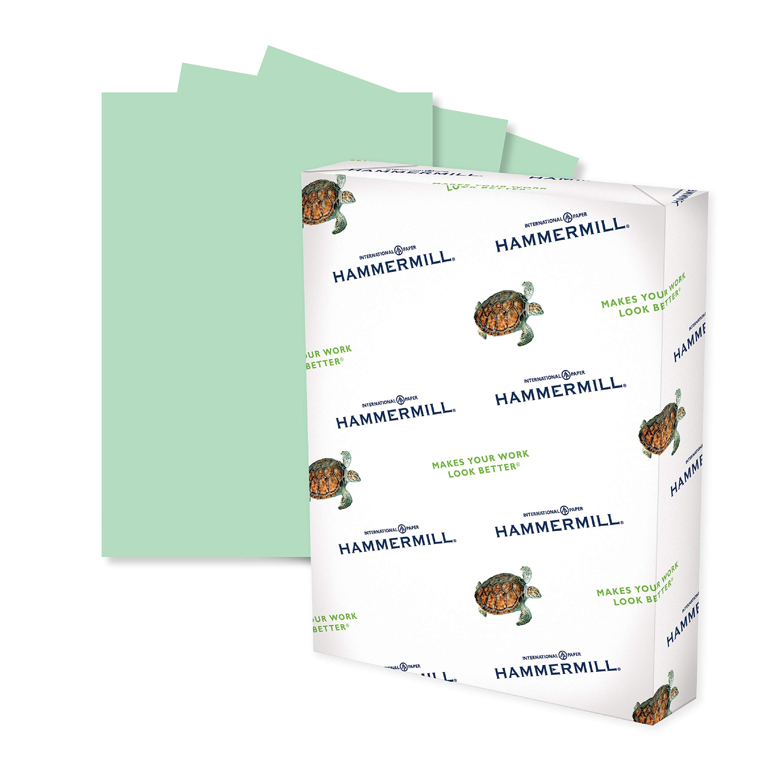 Book Cover Hammermill Colored Paper, 24 lb Green Printer Paper, 8.5 x 11-1 Ream (500 Sheets) - Made in the USA, Pastel Paper, 104380R Green 500 Count (Pack of 1)