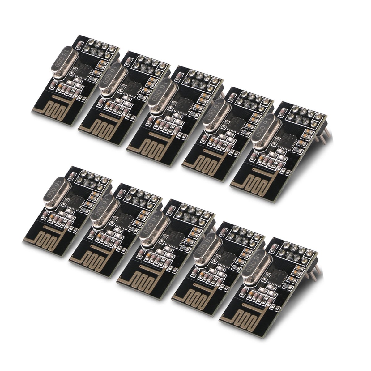 Book Cover MakerFocus 10pcs NRF24L01+ 2.4GHz Wireless RF Transceiver Module Compatible with Ar duino Raspberry Pi