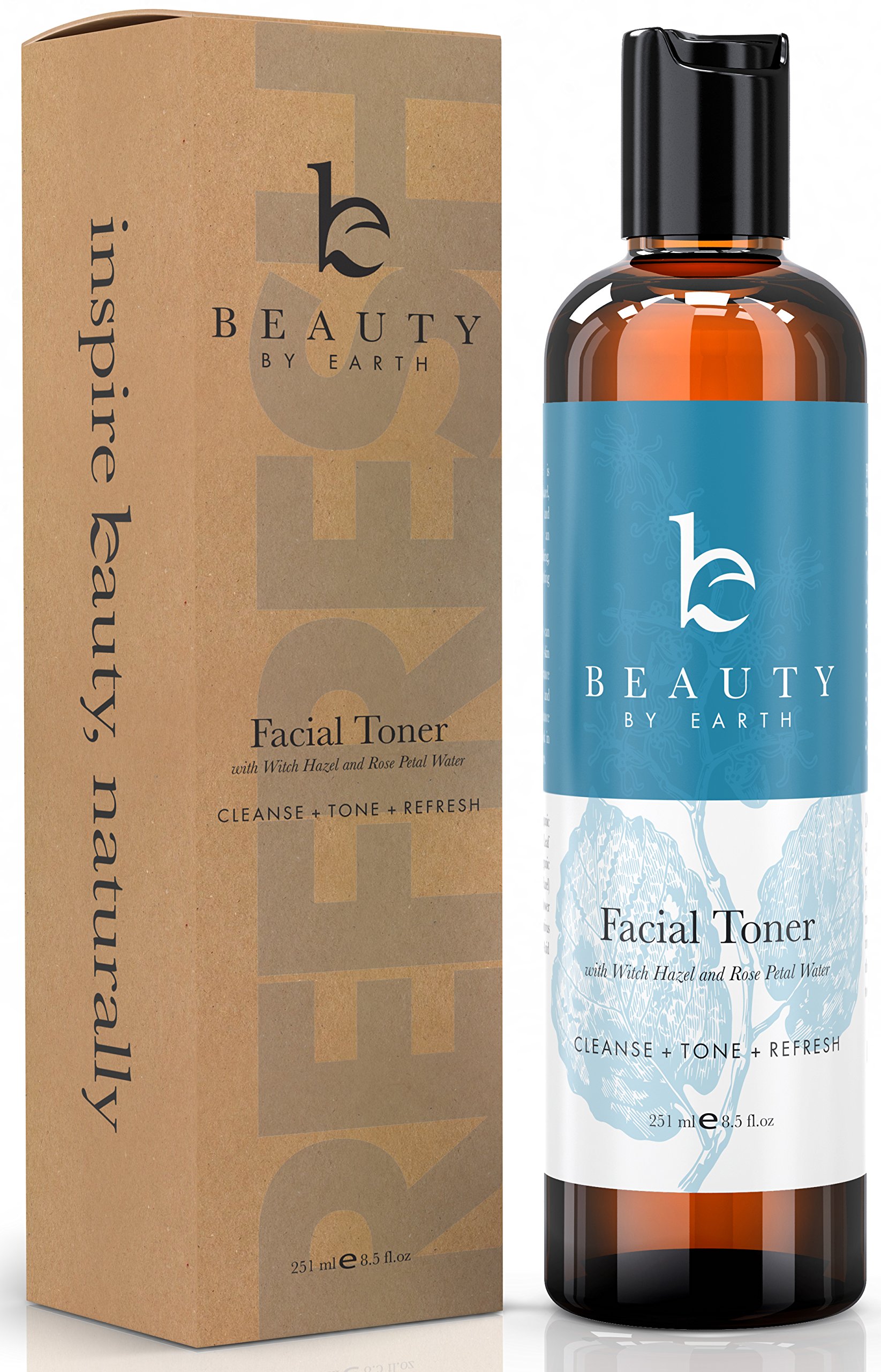 Rose Water Toner for Face - Face Toner for Women, Skin Toner Rosewater Facial Toner, Rose Toner Alcohol Free Witch Hazel Toner Astringent for Face, Agua de Rosas Rose Water for Face Hydrating Toner 8.5 Fl Oz (Pack of 1)