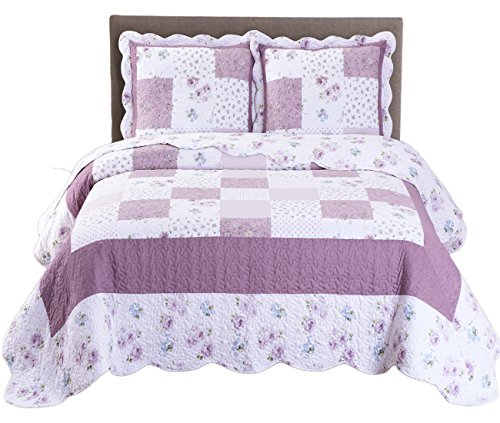 Book Cover Royal Tradition Ventura Luxury Microfiber King/Calking Size, Over-Sized 3pc Quilt Set, 110-Inch Wide x 96-Inch Long Coverlet