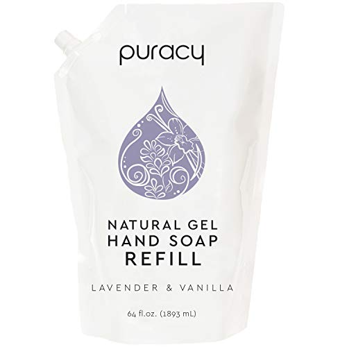 Puracy Gel Hand Soap Refill, Lavender & Vanilla, 64 Ounce, Moisturizing Natural Liquid Hand Wash