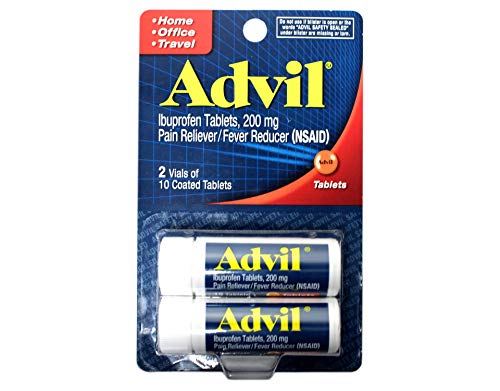 Advil Ibuprofen Pain Reliever/Fever Reducer Tablets, 200mg, 2x10 count (Pack of 1)