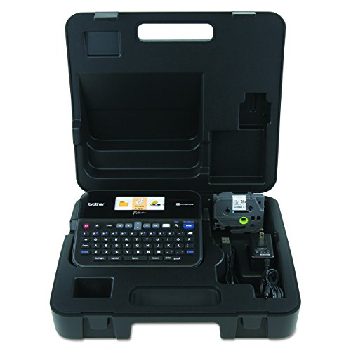 Brother P-touch, PTD600VP, PC-Connectable Label Maker with Full Color Graphical Display, Case, Split-Back Tapes, 14 Fonts, High-Resolution, Black