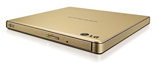 Book Cover LG Electronics 8X USB 2.0 Super Multi Ultra Slim Portable DVD+/-RW External Drive with M-DISC Support, Retail (Gold) GP65NG60