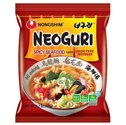 Book Cover NongShim Neoguri Noodles, Spicy Seafood, 4.2 Ounce (Pack of 10)
