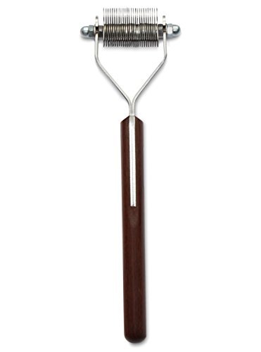 Mars Coat King De-Matting Undercoat Grooming Rake Stripper Tool for Dogs and Cats, Stainless Steel with Wooden Handle for Thick Coats, 26-Blade Stripper for Groomers, Pet Owners