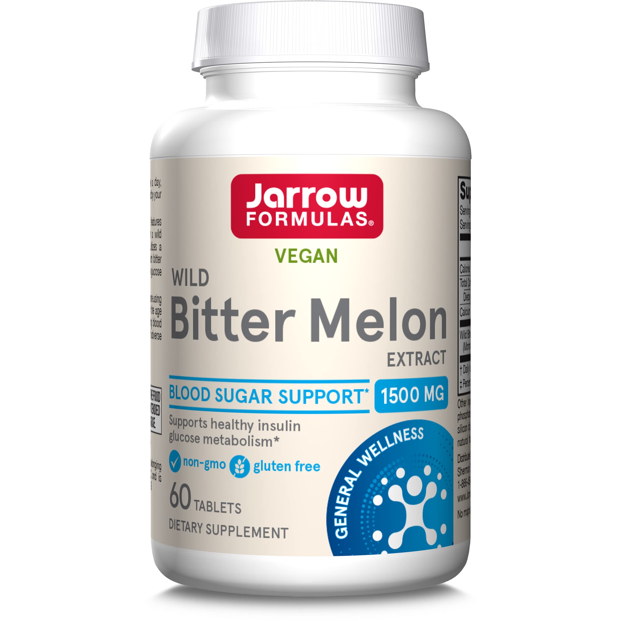 Jarrow Formulas Wild Bitter Melon Extract 1500 mg - 60 Tablets - Patented & Clinically Tested - Dietary Supplement Supports Insulin-Glucose Metabolism - 30 Servings 60 Count (Pack of 1)