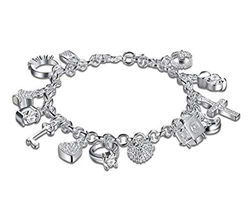 MosBug New Useful Cute Nice Personality Women Silvering Fashion Jewelry Charm 13 Pendants Bracelet