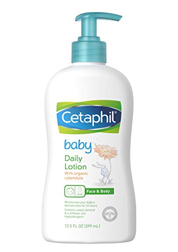 Book Cover Cetaphil Baby Daily Lotion with Organic Calendula |Vitamin E | Sweet Almond & Sunflower Oils |13.5 Fl. Oz