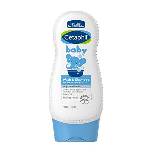 Book Cover Cetaphil Baby Shampoo and Body Wash with Organic Calendula, Tear Free, Made with Vitamin E and Mineral Based Sunscreen SPF 20, Hypoallergenic, Ideal for Everyday Use, Soap Free, 7.8oz