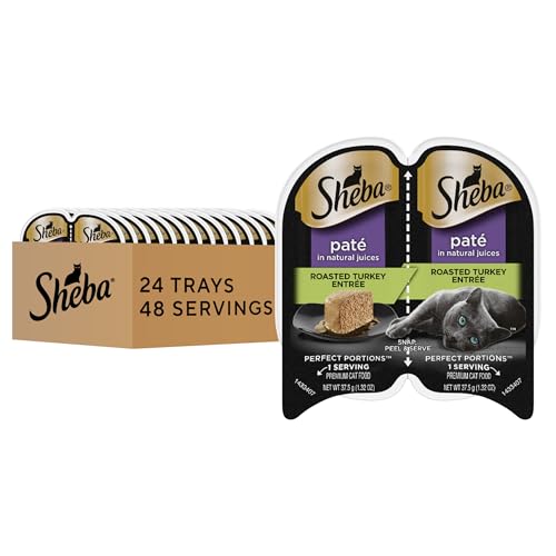 Sheba PERFECT PORTIONS Turkey EntrÃ©e Wet Cat Food Trays 2.6 Ounces (24 Twin Packs)