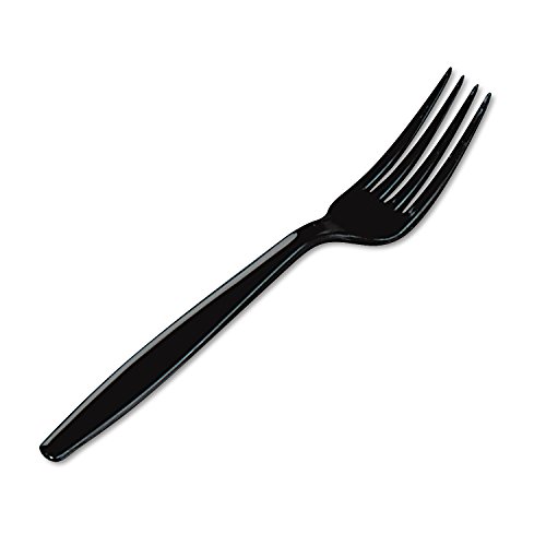 Book Cover Dixie FH517 Black Heavy-Weight Plastic Fork - 1000 / CS