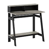 Furinno Simplistic A Frame Computer Desk, Black/French Oak Grey