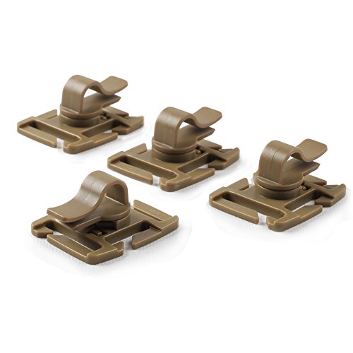OneTigris Tactical Military Hydration Tube Clips Water Tube Clip Pack of 4 (Tan)