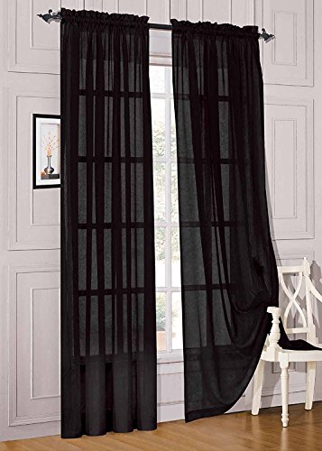Book Cover WPM WORLD PRODUCTS MART Drape/Panels/Treatment Beautiful Sheer Voile Window Elegance Curtains for Bedroom & Kitchen, 57