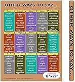 Other Ways to Say..Synonym Chart(3) by School Smarts●Durable Material Rolled and SEALED in Plastic Poster Sleeve for Protection