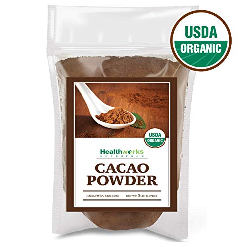 Book Cover Healthworks Cacao Powder (80 Ounces / 5 Pounds) | Cocoa Chocolate Substitute | Certified Organic | Sugar-Free, Keto, Vegan & Non-GMO | Peruvian Bean/Nut Origin | Antioxidant Superfood