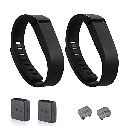I-SMILE 2pcs Replacement Bands with Metal Clasps Wireless Activity Bracelet Sport Wristband for Fitbit Flex(No Tracker, Replacement Bands Only) & Silicon Fastener Ring