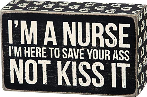 Primitives by Kathy Nurse Cap Trimmed Box Sign, 5" x 3"