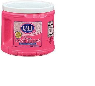C&H, Pure Cane Granulated White, Sugar, 4lb Tub (64oz) (Pack of 2)