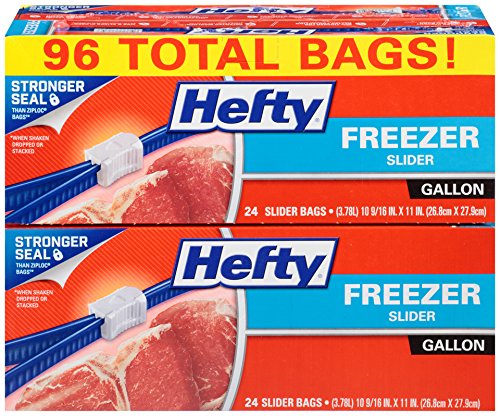 Hefty Slider Freezer Bags - Gallon Size, 96 Count