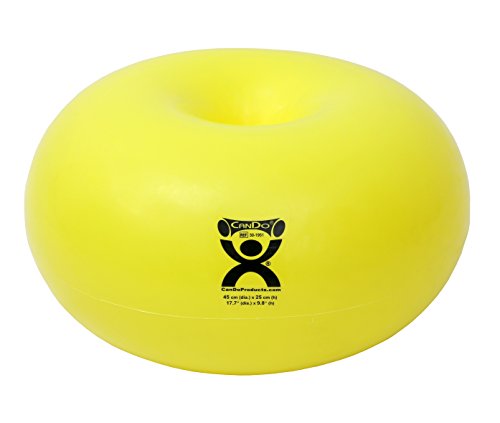 Book Cover CanDo Donut Exercise, Workout, Core Training, Swiss Stability Ball for Yoga, Pilates and Balance Training in Gym, Office or Classroom. Yellow, 45 cm W x 25 cm