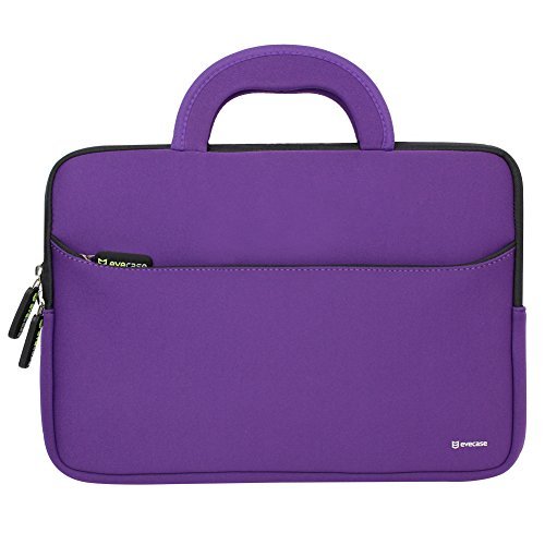 Book Cover Evecase HP Stream 11 UltraPortable Handle Carrying Portfolio Neoprene Sleeve Case Bag for HP Stream 11 11-d010nr Notebook 11.6 inch Laptop - Purple