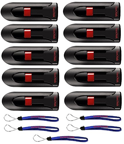 SanDisk Cruzer Glide 16GB (10 Pack) Cruzer USB 2.0 Flash Drive Jump Drive Pen Drive CZ60 - w/ (5) Everything But Stromboli (tm) Lanyard