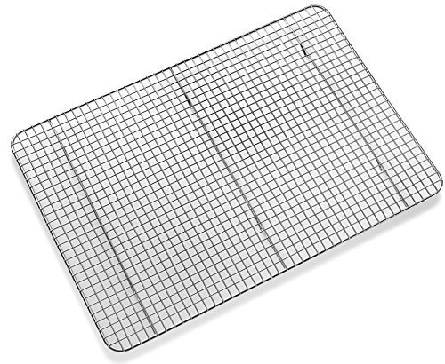 Book Cover Bellemain Cooling Baking Rack, Chef Quality 12 inch x 17 inch Tight-Grid Design, Oven Safe, Fits Half Sheet Cookie Pan, Silver