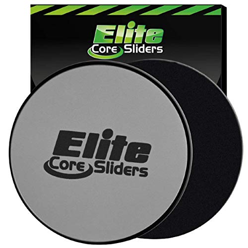 Elite Sportz Exercise Sliders are Double Sided and Work Smoothly on Any Surface. Wide Variety of Low Impact Exercise’s You Can Do. Full Body Workout, Compact for Travel or Home - Black