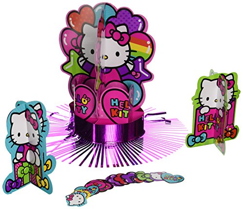 Amscan 281417 Table Decorating Kit | Hello Kitty Rainbow Collection | 1 pack (23 pcs) | Party Accessory
