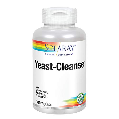 Book Cover Solaray Yeast-Cleanse | Cleansing Support w/ Caprylic Acid, PAU Dâ€™Arco, Grapefruit Extract, Tea Tree Oil, 180ct, 30 Serv