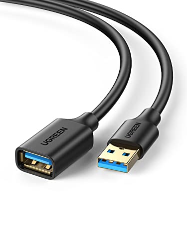 Book Cover UGREEN USB Extender, USB 3.0 Extension Cable Male to Female USB Cable High-Speed Data Transfer Compatible with Webcam, Gamepad, USB Keyboard, Mouse, Flash Drive, Hard Drive, Oculus VR, Xbox 3 FT