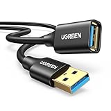 UGREEN USB 3.0 Extension Cable USB 3.0 Male A to Female A 5Gbps Compatible with Gamepad USB Flash Drive USB Hub External Hard Drive Keyboard Printer Webcam, 1 m