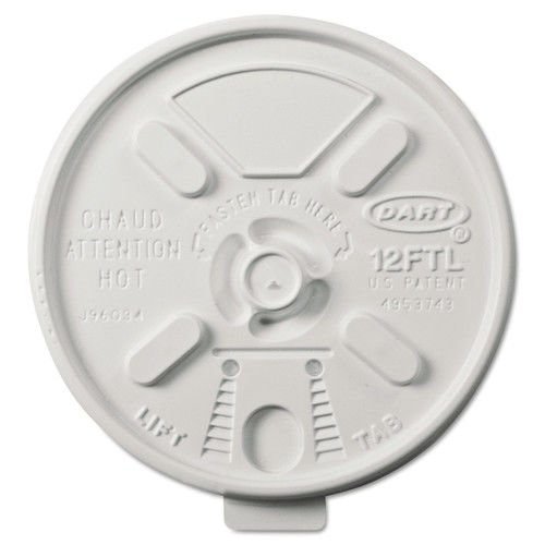 Dart Vented Foam Lids for 10-14 oz Foam Cups, Lift n' Lock Lid - Includes 1000 per case.