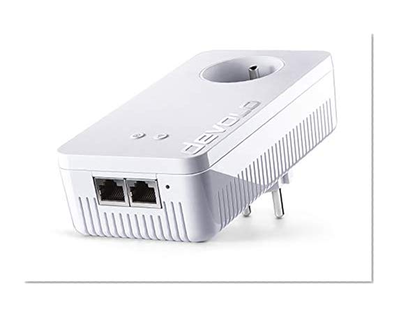 Devolo 9384 dLAN 1200+ Wifi ac, Prise Réseau CPL WiFi (1200 Mbit/s, 1x Adaptateur, 2x Ports Gigabit Ethernet, Amplificateur WiFi, Courant Porteur, WiFi Move, Wifi Clone) - Module Complémentaire, Blanc