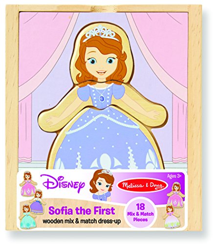Melissa & Doug Disney Sofia the First Mix and Match Dress-Up Wooden Play Set (18 pcs)