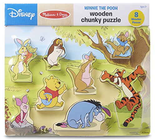 Book Cover Melissa & Doug Disney Winnie The Pooh Wooden Chunky Puzzle (8 pcs)