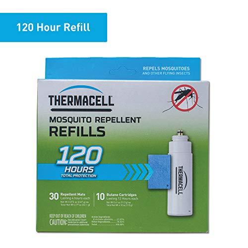 Book Cover Thermacell Mosquito Repellent Refills; Provide 120 Hours of Protection; Contain 30 Repellent Mats, 10 Fuel Cartridges; Compatible with Any Fuel-Powered Thermacell Mosquito Repeller Product; Scent Free