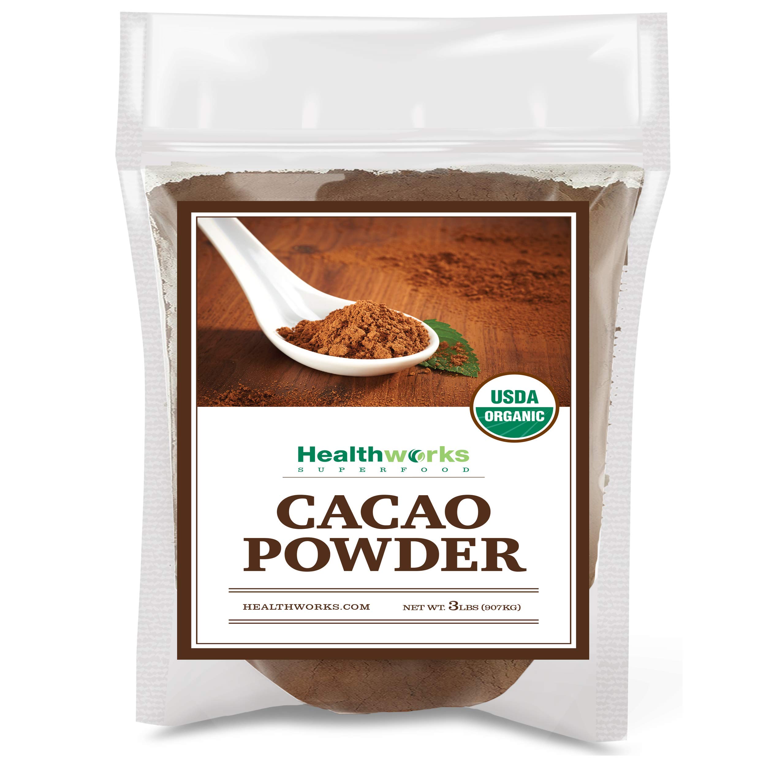 Book Cover Healthworks Cacao Powder (48 Ounces / 3 Pounds) | Cocoa Chocolate Substitute | Certified Organic | Sugar-Free, Keto, Vegan & Non-GMO | Peruvian Bean/Nut Origin | Antioxidant Superfood