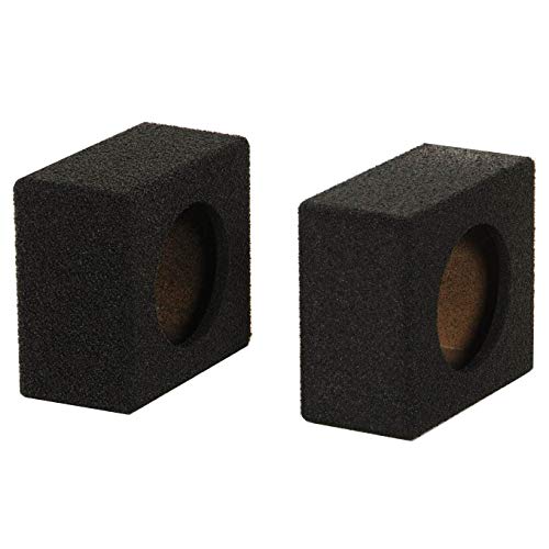 Q Power QBomb QBTW6.5 Single 6.50 Inch Heavy Duty MDF Material Car Audio Speaker Enclosure Boxes with Bedliner Spray Coating Finish, 2 Pack