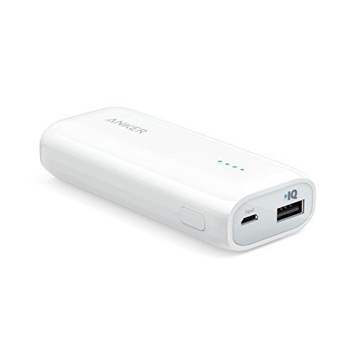 Book Cover Anker Astro E1 5200mAh Candy bar-Sized Ultra Compact Portable Charger (External Battery Power Bank) with High-Speed Charging PowerIQ Technology (White)